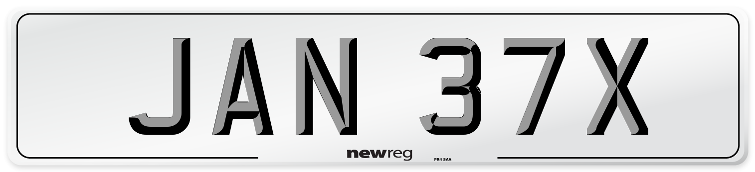 JAN 37X Number Plate from New Reg